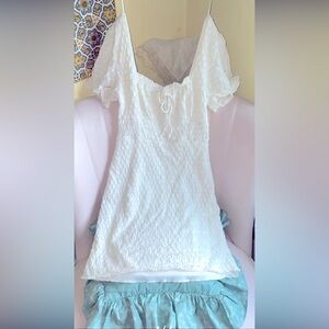 Summer white small mini dress